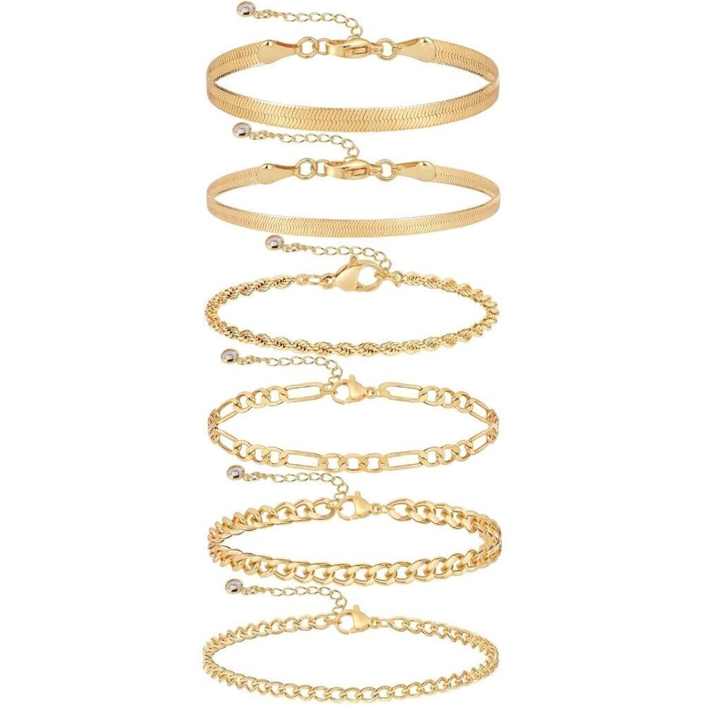 ❤️Women Gold Bracelets  Cross Box Chain Bracelets Gold Chain Trendy Jewelry Gift - Picture 6 of 7